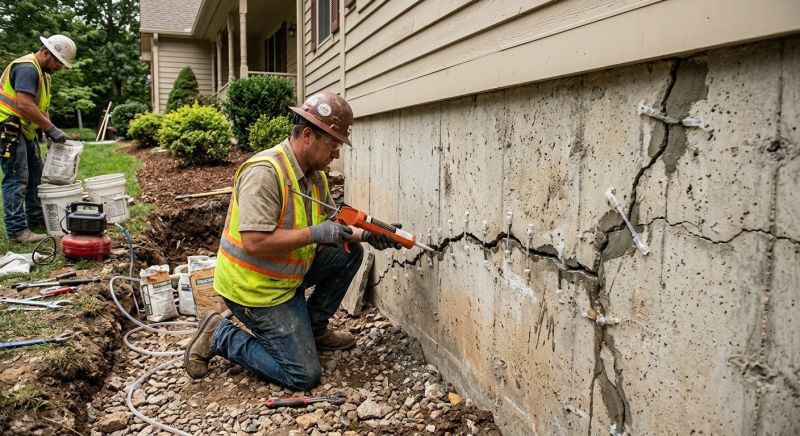 Cracked Foundation Repair in Norton, MA