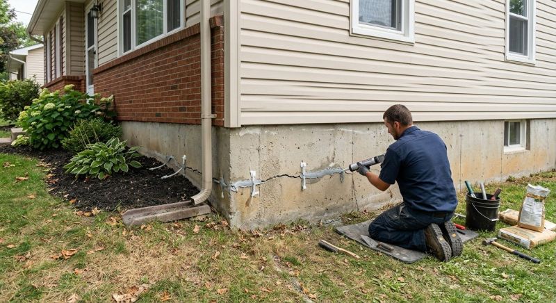 Cracked Foundation Repair in Plainville, MA
