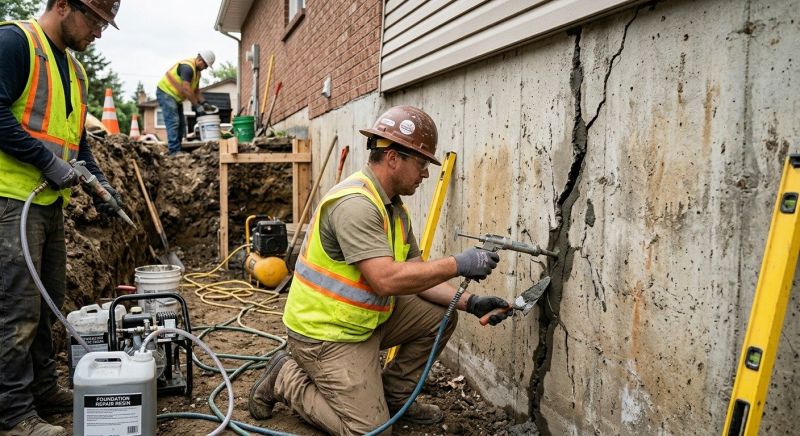 Cracked Foundation Repair in Saunderstown, RI
