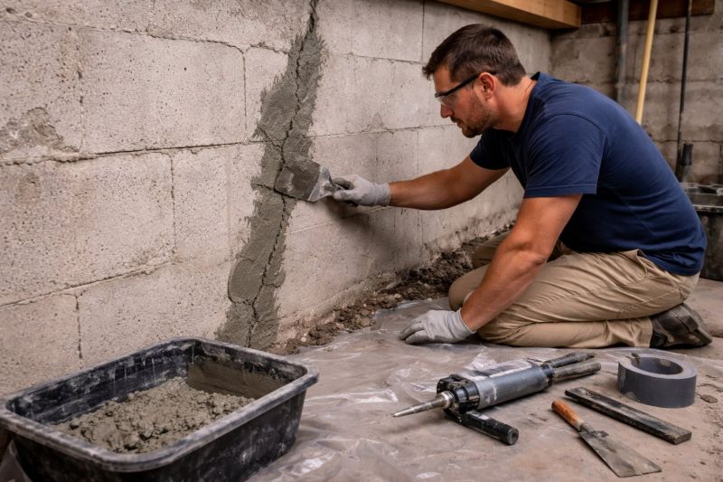 Foundation Crack Repair in Cranston, RI