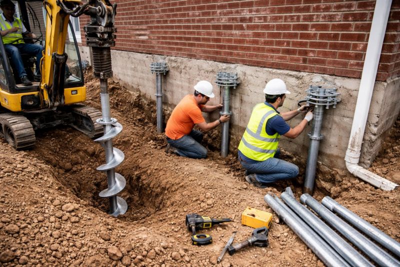 Helical Piers Installation in Pawtucket, RI