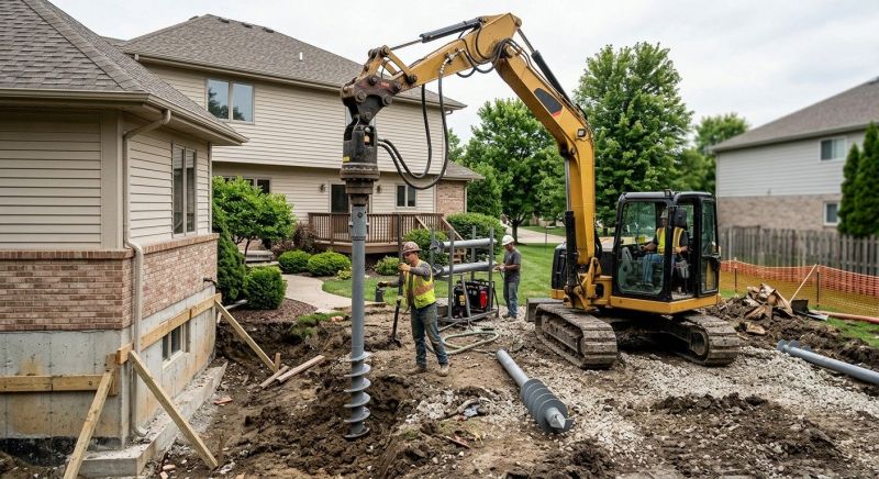 Helical Pile Installation in Pawtucket, RI