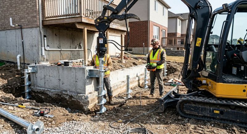 Helical Pile Installation in Pawtucket, RI