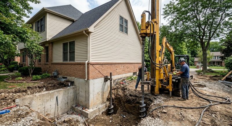 Helical Pile Installation in Pawtucket, RI