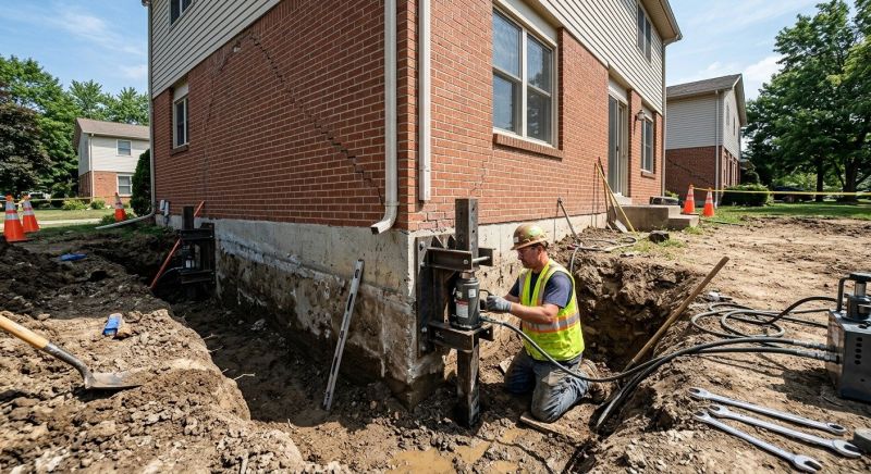Sinking Foundation Repair in Tiverton, RI